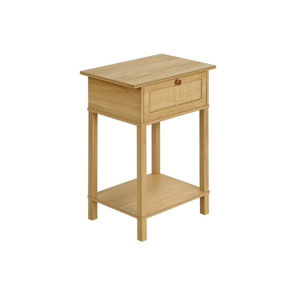 Accent Table - 2 Tier - Nightstand - Side Table - Bedroom - Natural Laminate