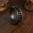 thumbnail image 4 of Udolfly Mens Fidget Rings Anxiety Rings for Men Womens Chain Spinner Rings for Adults Titanium Steel Ring Vintage Black Size 13, 4 of 7