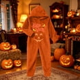 thumbnail image 7 of Kintue Cozy Halloween Pumpkin Onesie, Cosplay Costume Hooded Pajama Jumpsuit for Women, Soft One Piece Fall Sleepwear Family Outfits, 7 of 7