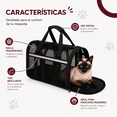 thumbnail image 3 of Transportadora para Mascotas Poli Pets Talla Mediana Negra con Malla Ventilada Interior Cómodo y Correa Ajustable, 3 of 5