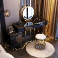 thumbnail image 1 of Nordic Makeup Mirrors Dressing Table Chair Storage Luxury Dressing Table Living Room Tavolino Da Trucco Bedroom Furniture WZ My Lux Decor Round, 1 of 31
