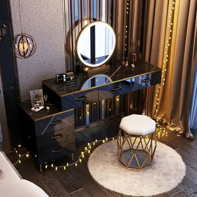Nordic Makeup Mirrors Dressing Table Chair Storage Luxury Dressing Table Living Room Tavolino Da Trucco Bedroom Furniture WZ My Lux Decor Round
