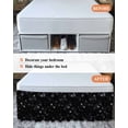 thumbnail image 7 of Starry Sky Wrap Around Bed Skirts for King Bed 16" Drop,Bed Skirt with Adjustable Elastic Belt Dust Ruffle Bed Valance for Bedroom Hotel Modern Black Abstract Dots Stars Aesthetic Bed Frame Cover, 7 of 7