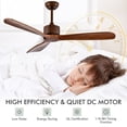 thumbnail image 5 of Resenkos Fans,Blow Cold Air, 52 Inch Modern Ceiling Fan Indoor Outdoor Brushed Nickel Finish with Remote, 5 of 6