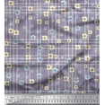 thumbnail image 1 of Soimoi Purple Cotton Voile Fabric Check & Floral Print Fabric by Yard 56 Inch Wide, 1 of 1