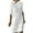 White, variant on WREESH Womens Summer Cotton Linen Dress Fashion Casual Solid Color 3/4 Sleeve Button V Neck Dress Beach Dresses Black