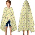 thumbnail image 3 of Yellow Cartoon Unicorn Star Lightning Pattern Hooded Bath Towel，60"x35" for Ages 3 To 12 Kids, Quick Dry Lightweight Soft Microfiber Hood Beach Towel Cover Up for Kids, 3 of 7