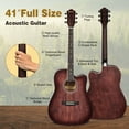 thumbnail image 2 of Infans 41" Full Size Dreadnought Cutaway Acoustic Guitar Kit Beginner Guitarra Red, 2 of 7