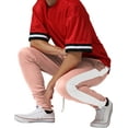 thumbnail image 5 of Ma Croix Mens Two Tone Zipper Jogger Pants Skinny Fit Training Slim Casual Elastic Athletic, 5 of 5