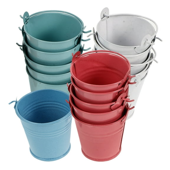 ELAYARD 16Pcs Wax Candle Cans Iron Buckets Assorted Colors for Handmade Candles
