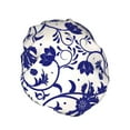 thumbnail image 2 of Disketp Blue And White Porcelain Pattern Shower Caps,Reusable Shower Cap For Women, Double Layer Waterproof Hair Cap, Large Size For All Hair Lengths,For Girls Spa Home Salon Use, 2 of 9