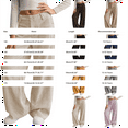thumbnail image 4 of YunPes Teen Girls Corduroy Pants Baggy Wide Leg Pants Elastic High Waist Loose Sweatpants Casual Stretchy Pockets Trousers, 4 of 10