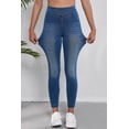 thumbnail image 4 of Navy Blue Women's Skinny Jeggings with Pockets - Flexible Fit and Comfortable Design, 4 of 12