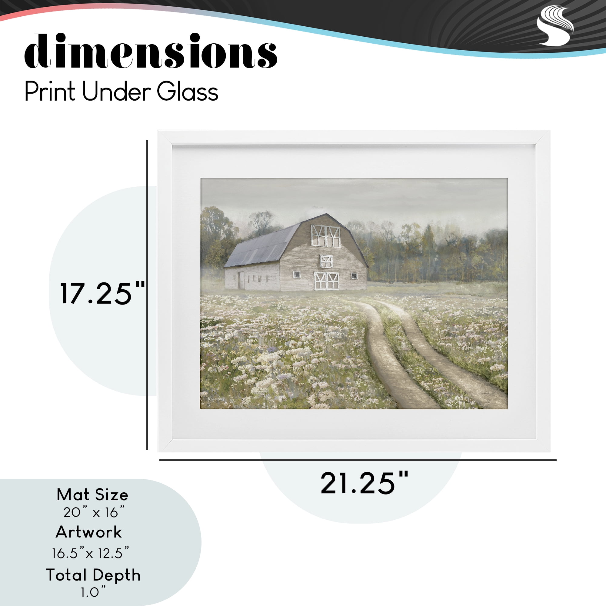 Stupell Industries Wildflower Delight Barn White Framed Print Under Glass, design by Amber Sterling