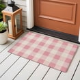 thumbnail image 4 of 2x3 Ft Entryway Area Rug, Pink Farmhouse Kitchen Rug Runner Washable Floor Mat, Buffalo Plaid Check Lattice Geometric Non Slip Indoor Door Mat Throw Carpet for Bathroom Living Room Bedroom, 4 of 8