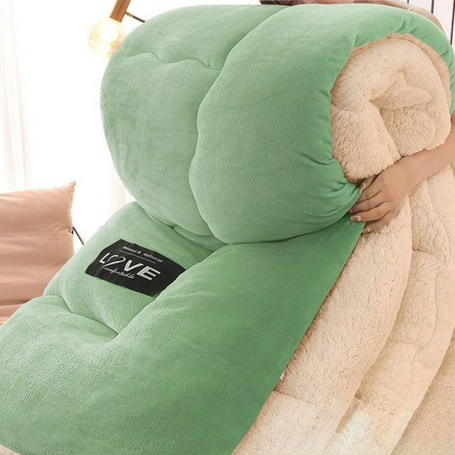 Xihbxyly Edredón de Terciopelo de Leche, Suave y Cálido, Ligero y Transpirable, Acogedor para El Invierno, Diseño Duradero, Ideal para Dormitorio, 200 X 150 Cm, Colores Gris, Azul y Verde.