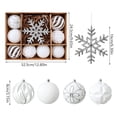 thumbnail image 3 of Dreisshy Christmas Balls Ornaments for Christmas Tree 10Pcs, Flocked Christmas Bulb Ornaments Set - Decorative Hanging Baubles, Shatterproof Christmas Decorations, Silver White, 3 of 7