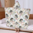 thumbnail image 5 of Cute Hedgehog and Mushroom Hooded Bath Towel，60"x35" for Ages 3 To 12 Kids, Quick Dry Lightweight Soft Microfiber Hood Beach Towel Cover Up for Kids, 5 of 7