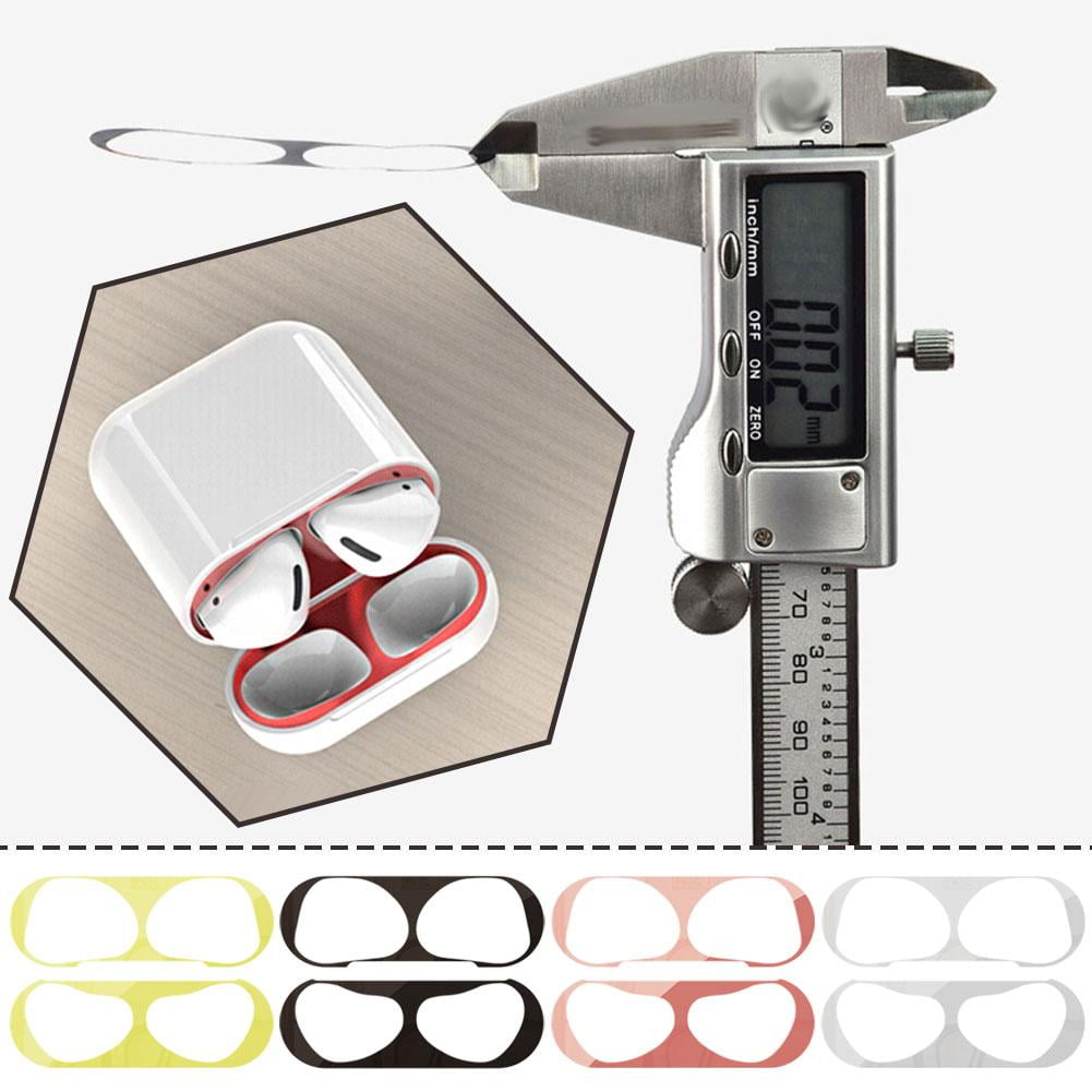 Autocollant Anti-poussière Métal Pour étui AirPods 1/2/3/Pro - Design à Rabat, Couleur Argent - 11