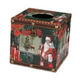 thumbnail image 4 of Caja de pañuelos navideña Macarena dispensador de pañuelos soporte Ligero retro almacenamiento servilletas verde, 4 of 8
