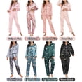 thumbnail image 3 of Pijamas Mujer Irfora Conjunto de pijamas para mujer, manga larga, satén suave, cuello con muescas, botones, pijamas, ropa de dormir Irfora Pijamas Mujer, 3 of 5