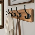 thumbnail image 2 of shiyou-Rustic Wall Mounted Coat Rack, 16-inches Hole to Hole, Pine Real Wood Plank Wall Coat Rack with 5 Hooks, Farmhouse Coat Hanger Wall Mount for Hanging Backpack Jacket Coat Hat, 2 of 4