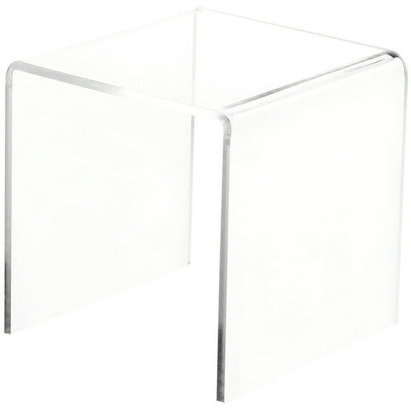 Plymor Clear Acrylic Square Display Riser, 5" H x 5" W x 5" D (3/16" thick)