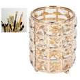 thumbnail image 4 of Crystal Glass Cosmetic Box,  Texture Handcraft Crystal Makeup Brush Holder Personality Rounded  for Office Gold,Silver, 4 of 7