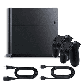 Pre-Owned Sony Playstation 4 PS4 Original 500GB Gaming Console with Two Retrofam Controllers, Black