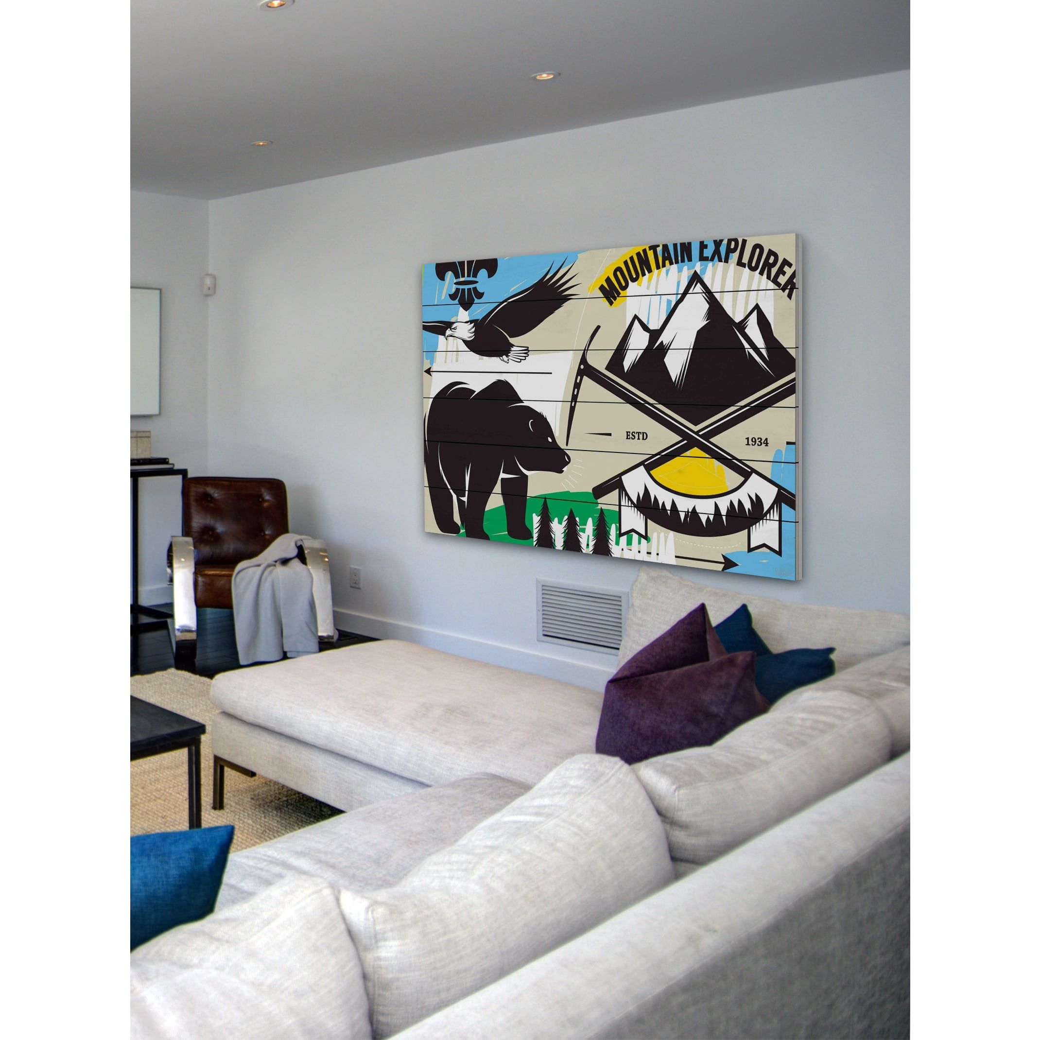 Marmont Hill "Explorer I" by Josh Ruggs Painting Print on White Wood