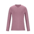 thumbnail image 2 of Annhoo Men's Knit Sweater Casual V Neck Long Sleeve Fall Pullover Outdoor Work Slim Sweatshirts Thermal Base Shirts, 2 of 5