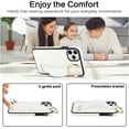 thumbnail image 5 of Allytechgroup 2024 New Trendy Back Case Cover for Apple iPhone 12/ iPhone 12 Pro, Premium PU Leather Luxury Design with Ring Holder Stand Bracket Bumper Shockproof Phone Case for Girls Women, White, 5 of 8