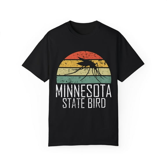 Humorous Minnesota State Mosquitoes Graphic Gift | Vintage Camping Insects Jokes Men Women Unisex Garment-Dyed T-shirt