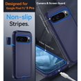 thumbnail image 3 of KOMI for Google Pixel 9/ Pixel 9 Pro Case, with HD Tempered Glass Screen Protector, Heavy Duty Shockproof Drop Protective Rugged Tough Durable Phone Cover with Belt Clip-Dark Blue, 3 of 5