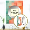 thumbnail image 3 of Designart "Melodic Coral Cubes Shapes" Abstract Shapes Mirror Wall Decor - Modern Coral Abstract Living Room Wall Mirror Art - 40" x 30" Inch, 3 of 5