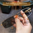 thumbnail image 1 of Gafas de miopía con montura de media montura que cambian de color y con alambre dorado para hombre y mujer, modernas, combinables con todo, con luz azul, 1 of 4