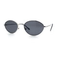 thumbnail image 4 of Trendy Hustler Snug Oval Hipster Metal Rim Sunglasses Silver - Black, 4 of 8