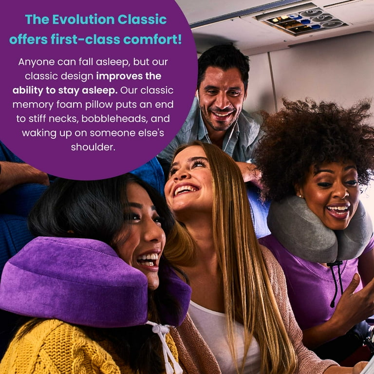 Cabeau Evolution Classic Memory Foam Travel Neck Pillow Adjustable One Size Midnight Black