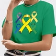 thumbnail image 3 of UANWENN T-Shirts Décontractés pour Femmes avec Imprimé Ruban de Sensibilisation au Cancer, Manches Courtes, Col Rond, Style de Base pour le Quotidien, T-Shirts Surdimensionnés pour Femmes, Haut Athlétique à Manches Courtes, Haut Femme Ample Femmes, 3 of 4