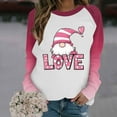 thumbnail image 2 of Women Valentines Day Sweatshirts Long Sleeve Hearts Letter Printed Color Block Raglan Pullover Crewneck Cute Tops (XL, Pink D), 2 of 5