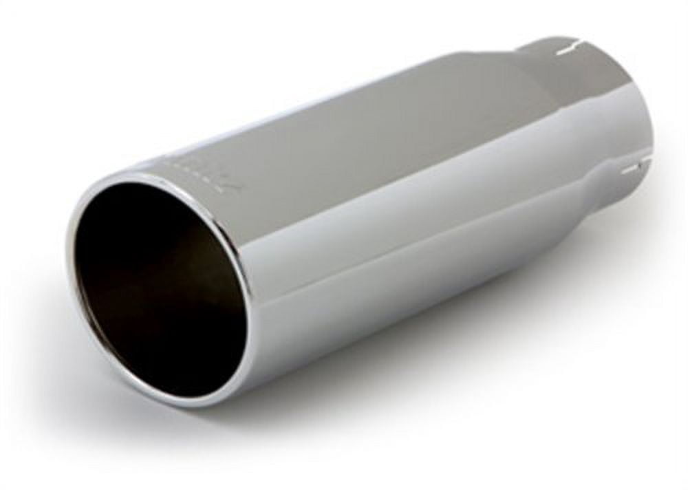 Banks Power Tailpipe Tip Kit - SS Round Straight Cut - Chrome - 3.5in Tube - 4.38in X 12in