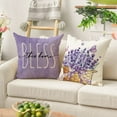 thumbnail image 3 of Lavender Home Sweet Home Bless This Home Spring Throw Pillow Covers, 18 x 18 Inch Purple Cushion Case for Sofa Couch Set of 4, 3 of 6