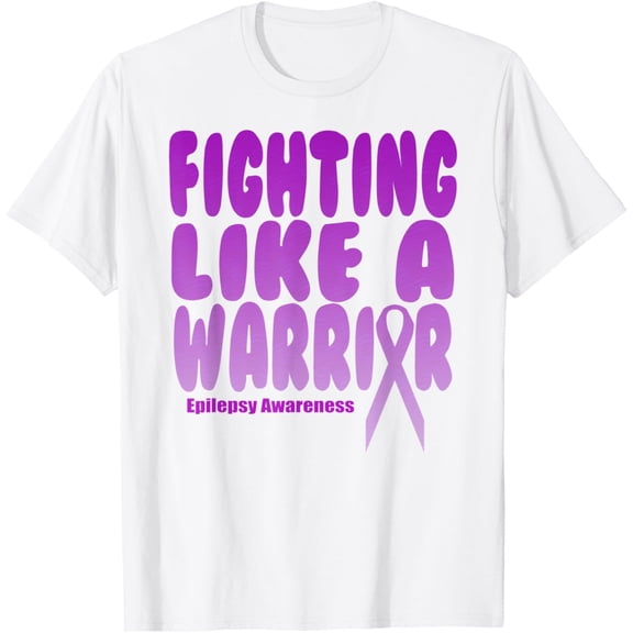 Fighting Like A Warrior! Epilepsy Awareness T-Shirt men and women can wear, black, white, gifts