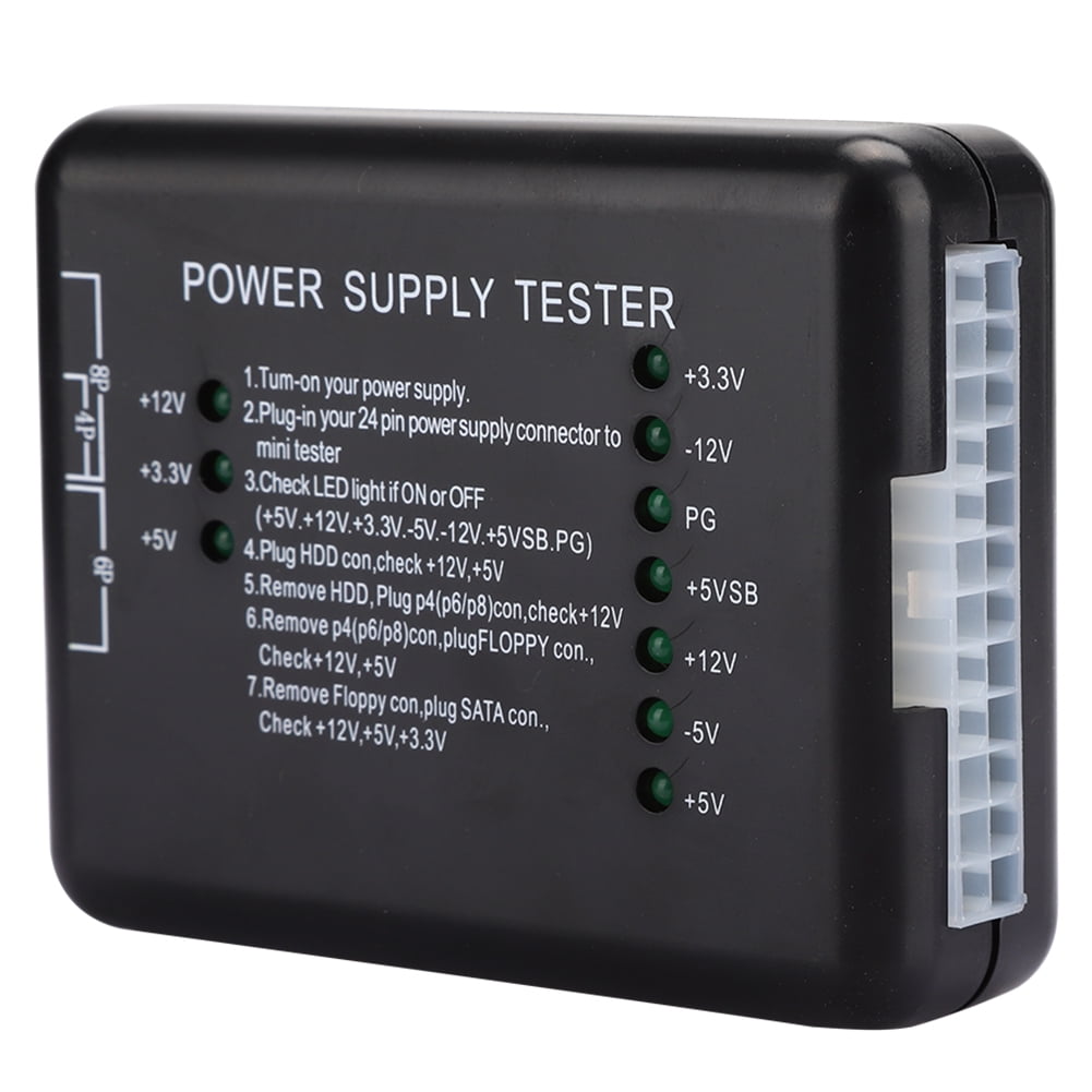 Tebru Power Tester Black ABS Support ATX with LED Indicator Light Computer Parts,ATX Power Supply Tester,Power Supply Tester - Walmart.com