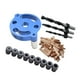 thumbnail image 4 of de guía de taladro de espiga para carpintería, perforadora recta de 3 orificios, accesorio de superficie anodizada resistente al , espiga Azul DYNWAVEMX Plantilla de espiga de agujeros, 4 of 8