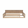 thumbnail image 6 of Bellemave Twin XL Size Floor Bed with Storage Cabinet Twin XL Wood Bed Frame with Headboard and Guardrails Twin XL Storage Bed Frame with Charging Station Low Floor Bed, Natural, 6 of 7