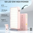 thumbnail image 3 of Portable Selfie Light - Rechargeable 120 Led Cell Phone Light Up to 15 Hours with 3 Light Modes 10 Brightness, Lighting for Video Vlog, Camera, Tablet, Laptop, iPad, iPhone - Pink, 3 of 8
