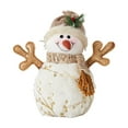 thumbnail image 2 of Fnochy Christmas Snowman Figurine Handmade Plush Snowman Decoration Gold Luxurious Snowman Doll Figure Ornament With Faux Fur Cuff Hat Stuffed Collectible Statues For Home Office Table Xmas Party, 2 of 6