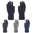 thumbnail image 4 of Guantes de invierno para pantalla táctil para hombre, cálidos para los dedos, acolchados, de lana jacquard, guantes tejidos para los dedos, 4 of 6