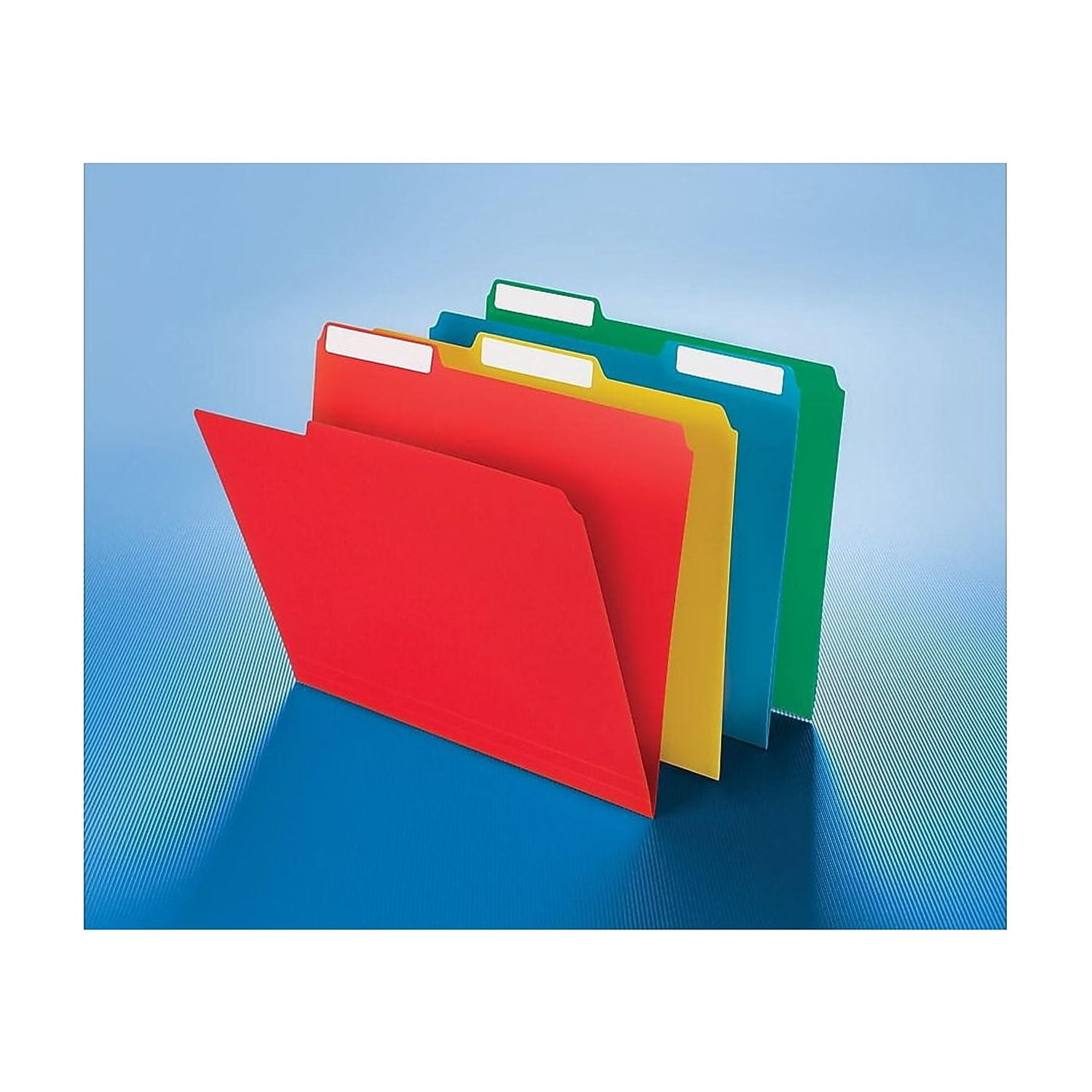 Staples Heavyweight File Folders 3-Tab Letter Size Assorted Colors 72/Carton TR10741-CCVS